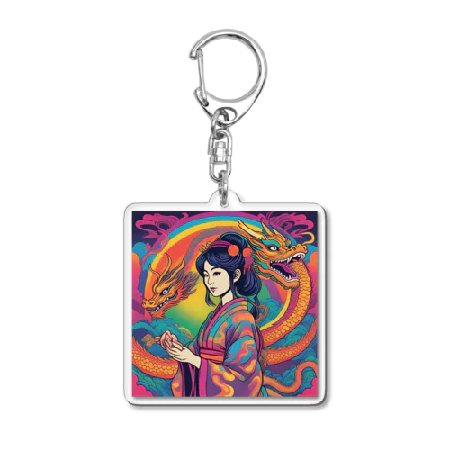 百万屋の双竜と巫女グッツ Acrylic Key Chain