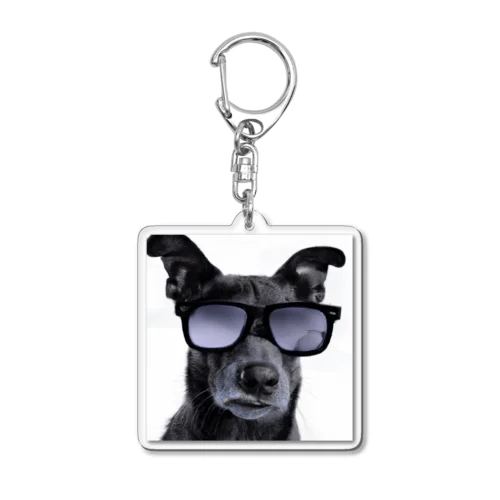 サングラスをかけた犬 Acrylic Key Chain