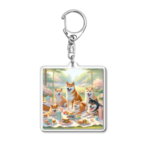 ピクニック柴犬 Acrylic Key Chain