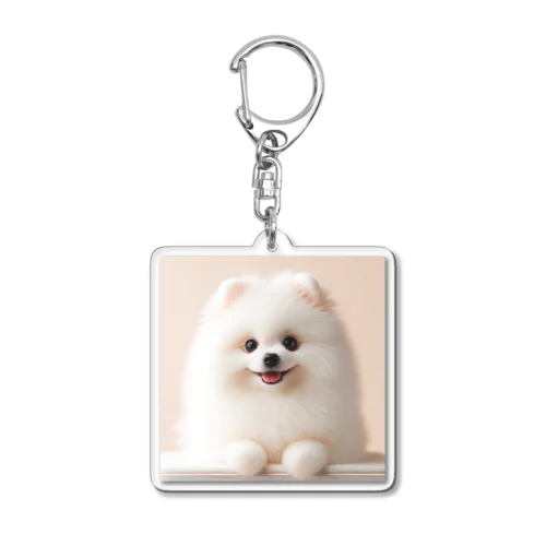 白ポメグッズ Acrylic Key Chain