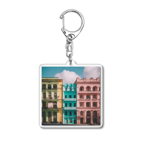 イタリアのカラフルな街並み Acrylic Key Chain