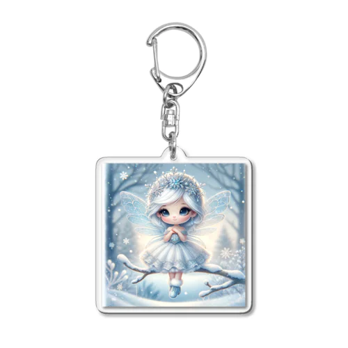 霜のキス - 雪原の小さな守護者 Acrylic Key Chain