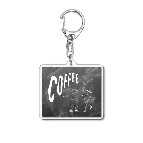 Coffee dancing Acrylic Key Chain