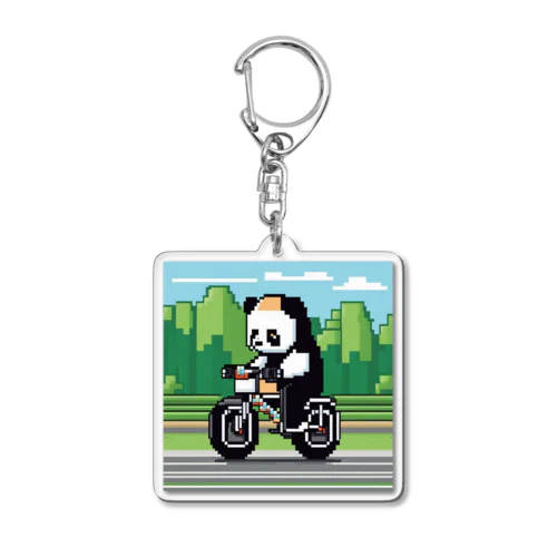 パンダがロードレーサーに Acrylic Key Chain