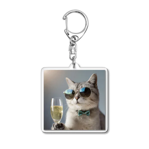 乾杯キャットくん Acrylic Key Chain