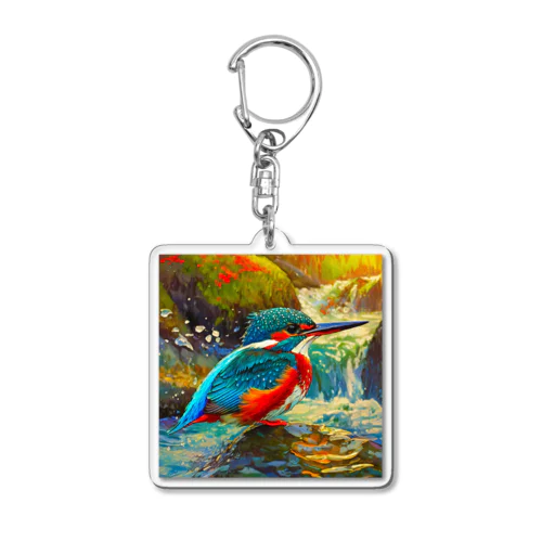 渓流のカワセミ Acrylic Key Chain