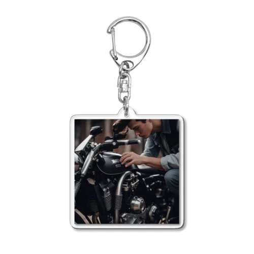 バイク整備 Acrylic Key Chain