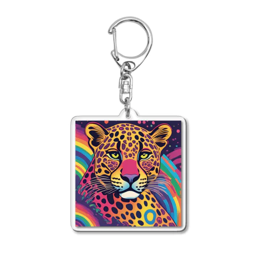 psychedelicなヒョウ Acrylic Key Chain