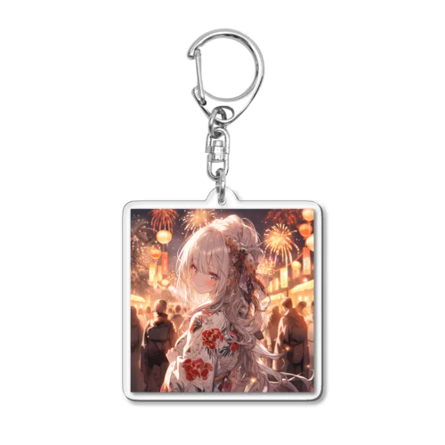 銀髪美女 シリーズ2 in 花火大会 Acrylic Key Chain