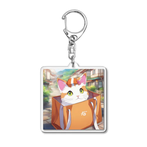 バッグ猫 Acrylic Key Chain