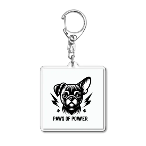 パグチワワ「Paws of Power」 Acrylic Key Chain