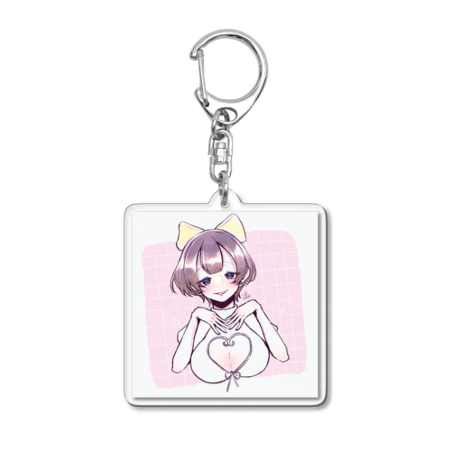 リボンをつけたお姉さん Acrylic Key Chain