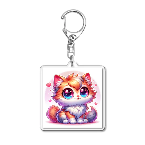 ふわふわ大目な可愛い猫 Acrylic Key Chain