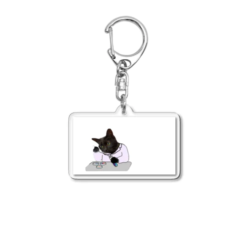 博士になった黒猫BIBI Acrylic Key Chain