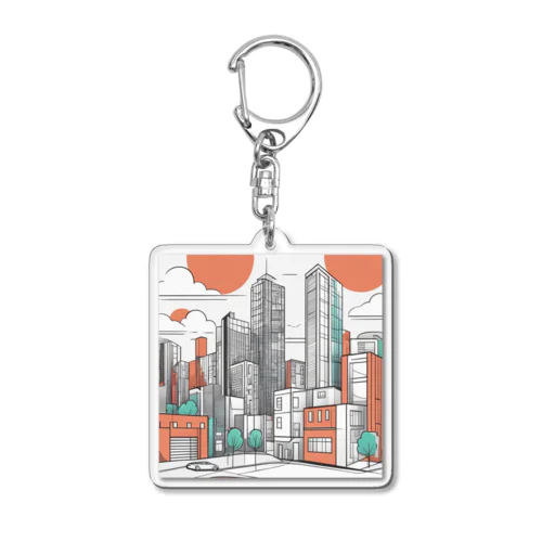 都市の雰囲気やストリートアートスタイルを反映させたデザイン Acrylic Key Chain