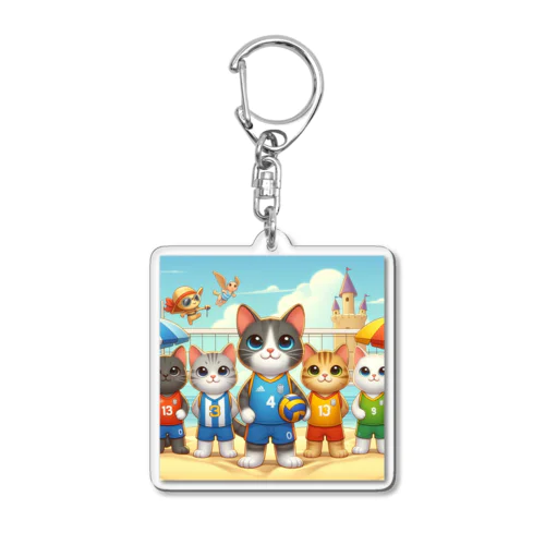 猫好きのみなさん必見！愛らしい猫のバレーボールグッズ Acrylic Key Chain