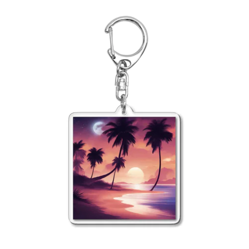 夕方の砂浜 Acrylic Key Chain