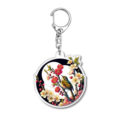 浮世絵 梅とウグイス Ukiyoe Plum And Japanese Bird [UUU-DL-SR001-0001] Acrylic Key Chain