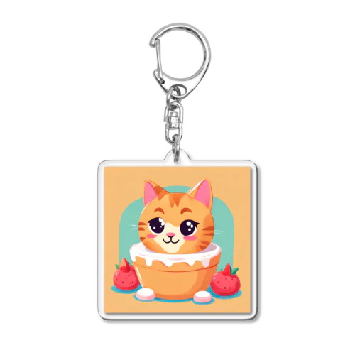 スイーツ大好きな子猫ちゃん Acrylic Key Chain