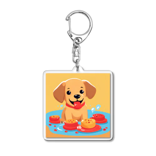 スイーツが大好きな子犬 Acrylic Key Chain