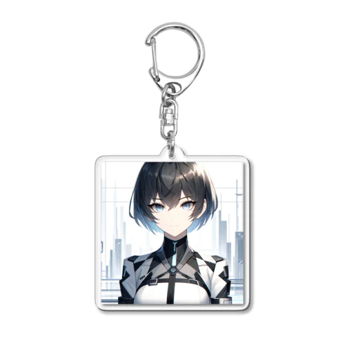 未来的なAI美女 Acrylic Key Chain