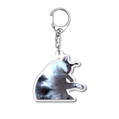 僕はパッツン前髪の猫。僕と暮らせるとびきり幸運な人を探しています。 Acrylic Key Chain