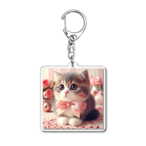 リボン猫 Acrylic Key Chain