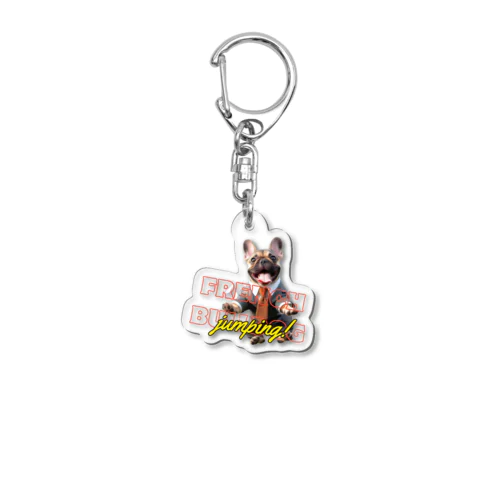 Jumping！FRENCH BULLDOG Acrylic Key Chain