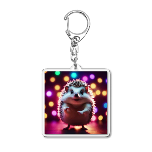 ダンスパーティーをしているハリネズミ Acrylic Key Chain