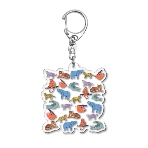 ジャングルの動物たち Acrylic Key Chain