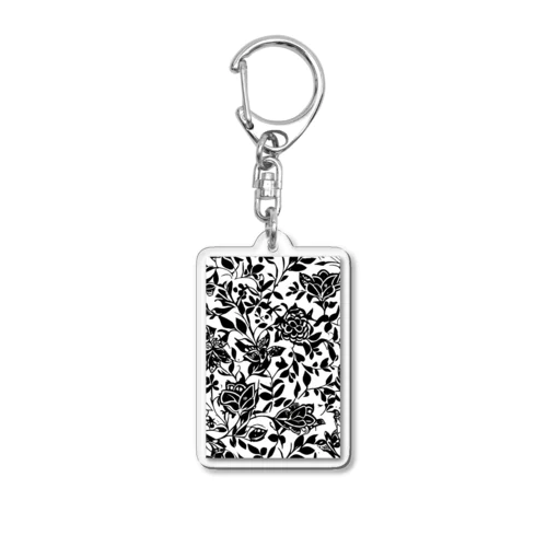 black flower Acrylic Key Chain