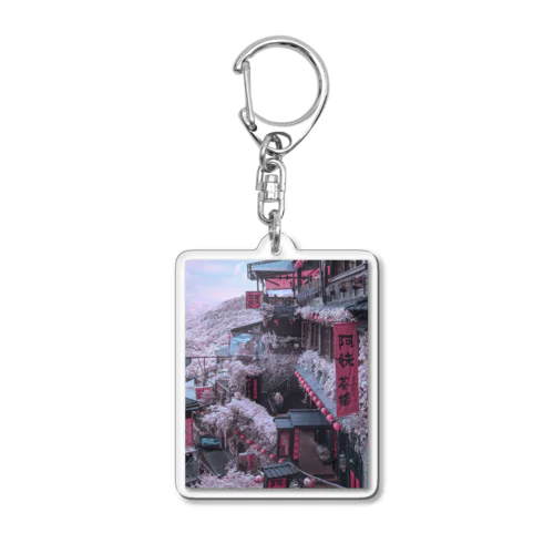ピンク千と千尋の神隠しの風呂屋 Acrylic Key Chain