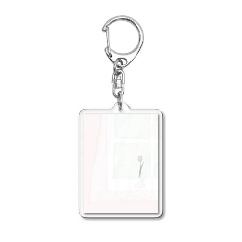 curtains and tulips Acrylic Key Chain