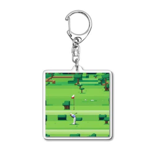 ゴルフをするゴリラ Acrylic Key Chain