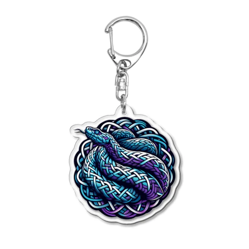 Blue snake 2 Acrylic Key Chain