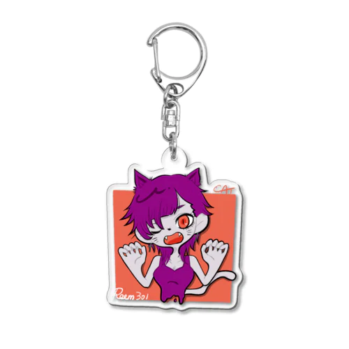 CAT girl  Acrylic Key Chain