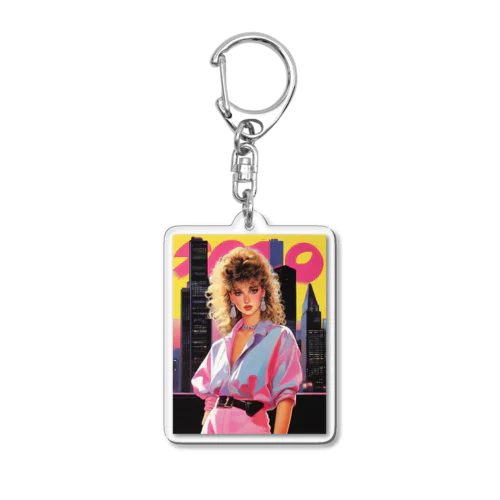 80's girls Acrylic Key Chain