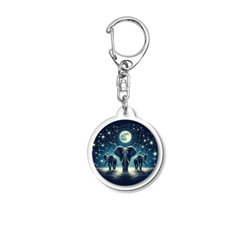 Night  Elephant Symphonic Acrylic Key Chain