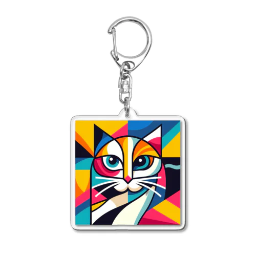 カラフル猫 Acrylic Key Chain