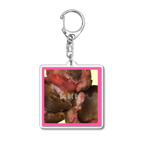 ネズミの赤ちゃん達　pink🩷 Acrylic Key Chain