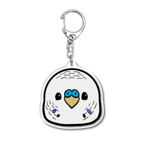 セキセイホワイトお顔 Acrylic Key Chain