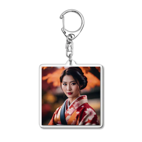 【秋田の美しさを纏う凛とした着物姿】 Acrylic Key Chain