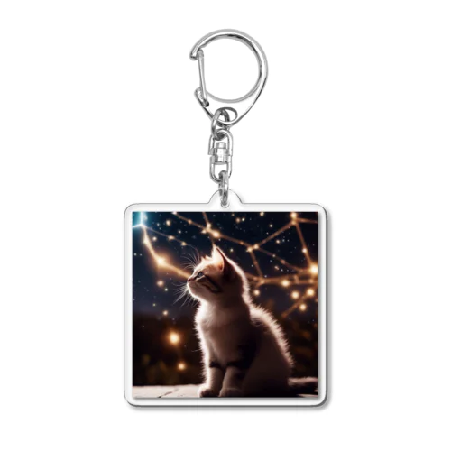 星降る夜の子猫 Acrylic Key Chain