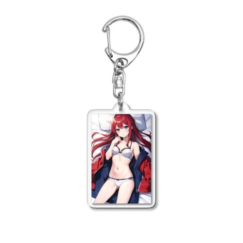 可憐な美少女の下着姿 Acrylic Key Chain