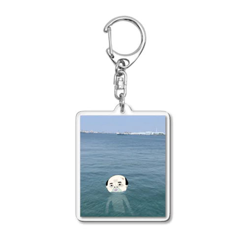 海水浴おじさん Acrylic Key Chain