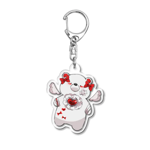 クマ白 Acrylic Key Chain