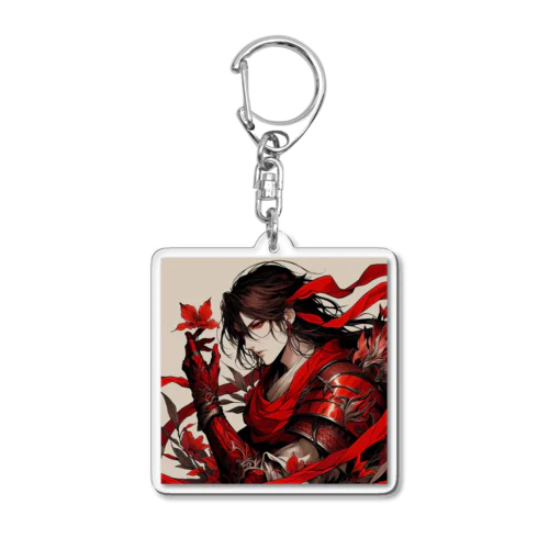 The悲哀赤備えイケメン武者侍 Acrylic Key Chain