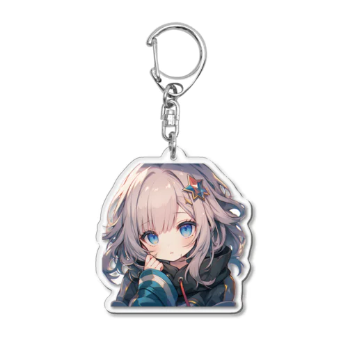 見つめる美少女 Acrylic Key Chain