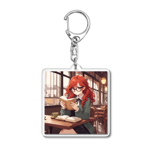 赤毛の読書メガネさん Acrylic Key Chain