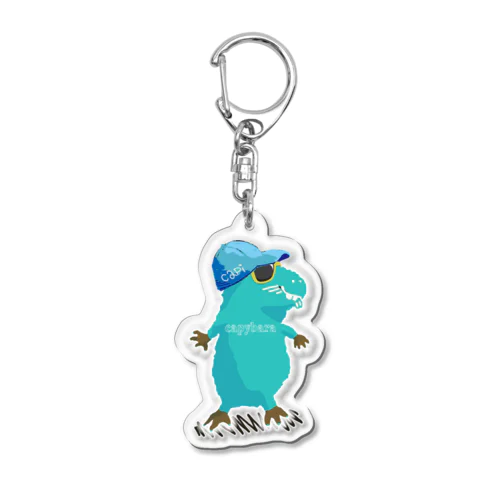 カピバラ‐🧢🕶ｂ1 Blue Acrylic Key Chain